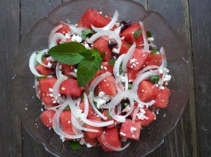 watermelon-sweet onion salad