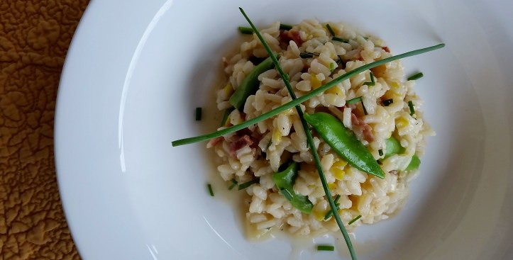 snap pea risotto